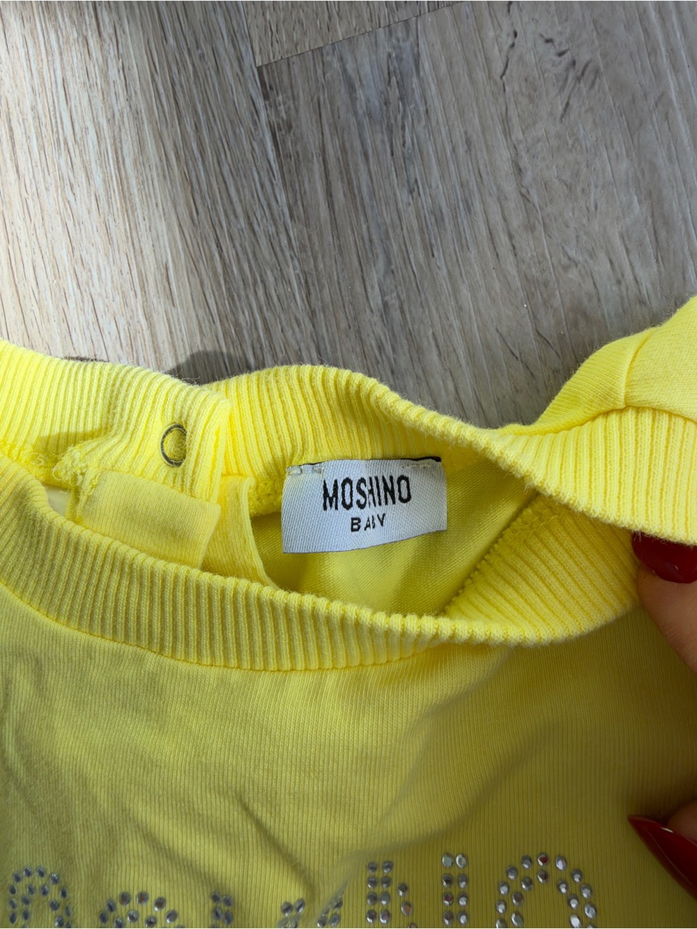 Moschino Yellow Rhinestone Logo Ruffle-Hem Dress - Picture 3 of 5